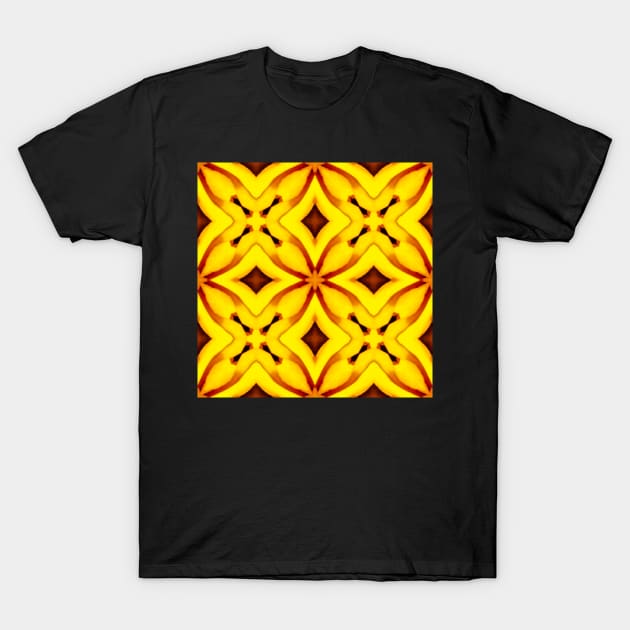 Bright Yellow Expressionist Art Yellow Rose Pattern 2 T-Shirt by BubbleMench